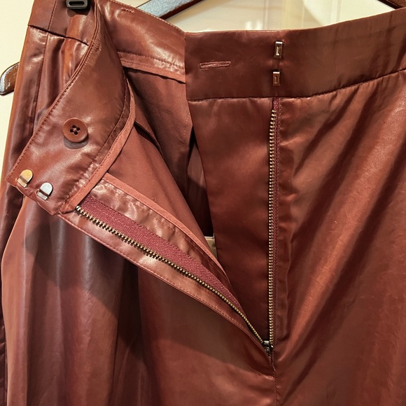 NWT- Tibi burgundy Liquid Drape ankle zip Pant Size 12 - Picture 5 of 15